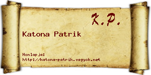 Katona Patrik névjegykártya